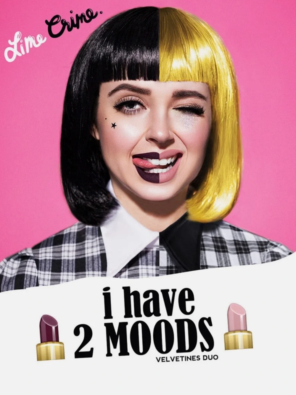 Lime Crime Velvetines Matte Liquid Lipstick 2 Moods Duo - Raven & Marshmallow